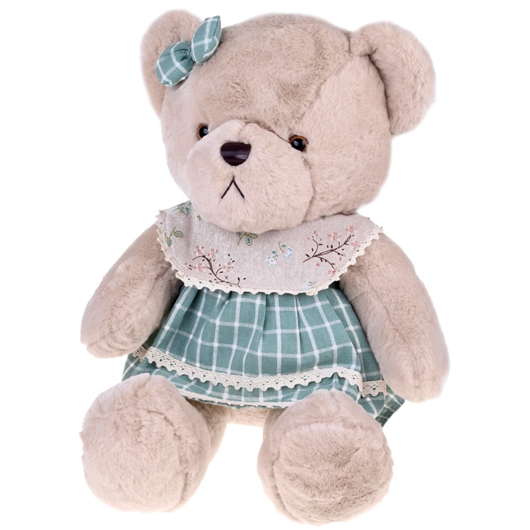 Plyšový medvěd Zosia 58 cm v zelených vintage šatech