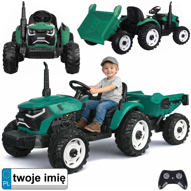 Elektrický dětský traktor s přívěsem a vyklápěcím korbou 24V