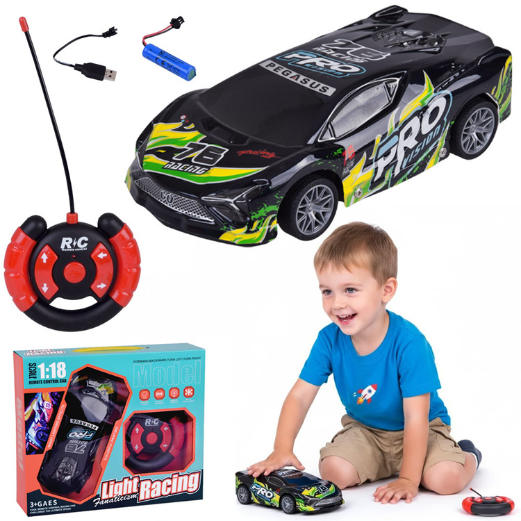 Sportovní RC auto 1:18 s podsvícenou karoserií – Modrá