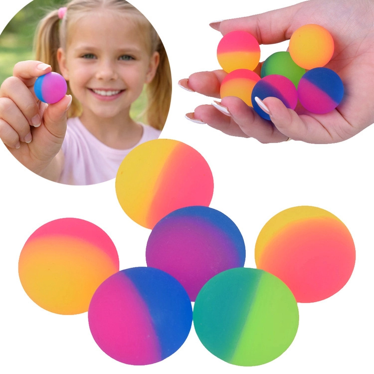 Sada 5 skákacích kaučukových míčků – duhové barvy