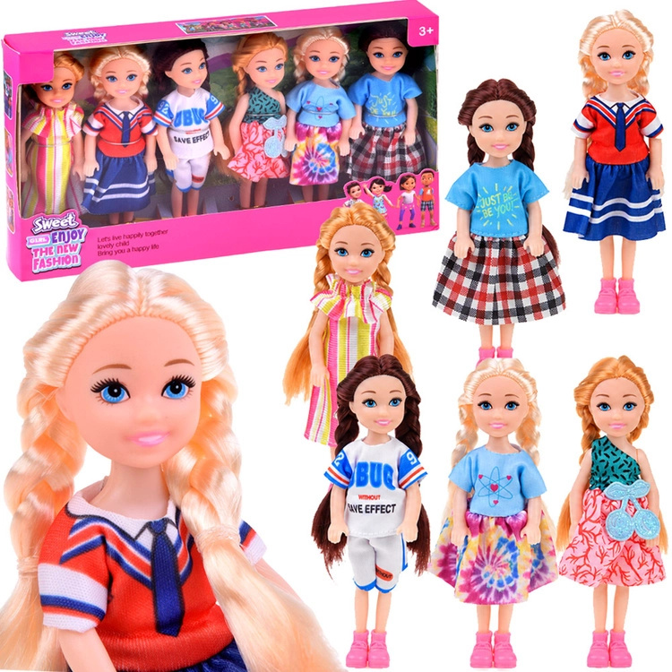 Mini panenky do domečku – sada 6 ks, 14 cm