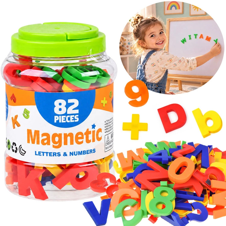 Magnetická písmena a číslice na lednici – vzdělávací sada 82 dílů
