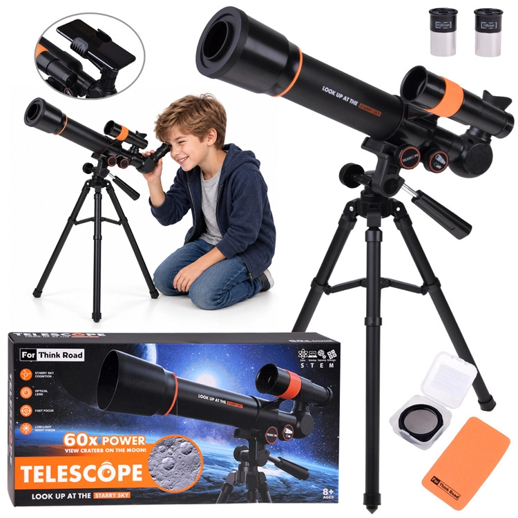 Dětský astronomický teleskop s kovovým stativem