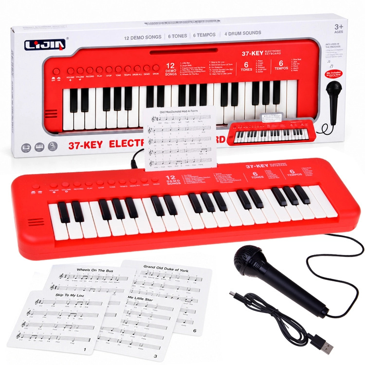 Dětský elektronický keyboard s 37 klávesami a mikrofonem