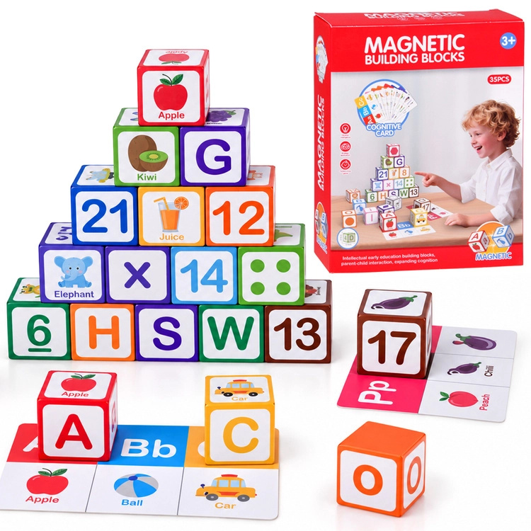 Magnetické vzdělávací kostky pro výuku písmen, počítání a hodin