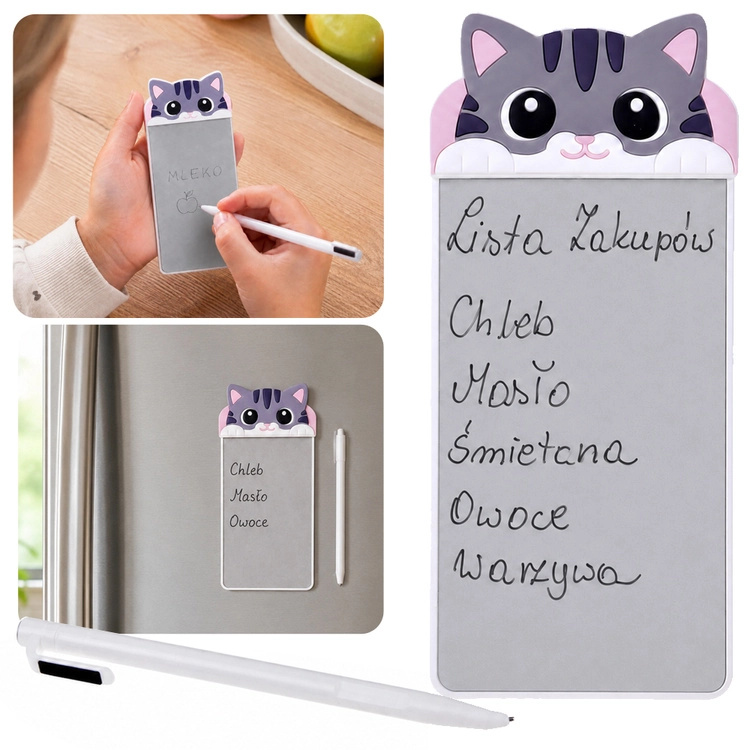 Magnetický poznámkový blok na lednici kočka s rysikem - 1 kus