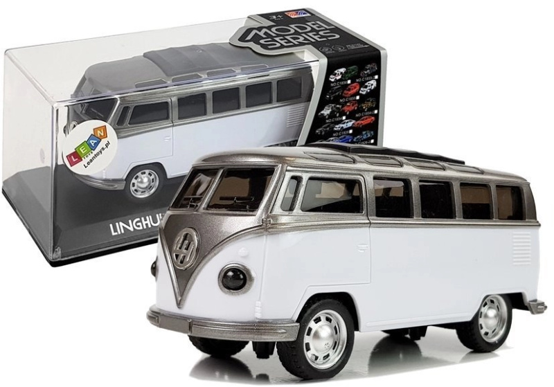 Lean Toys Autobus Spring Drive White se světly a zvukem