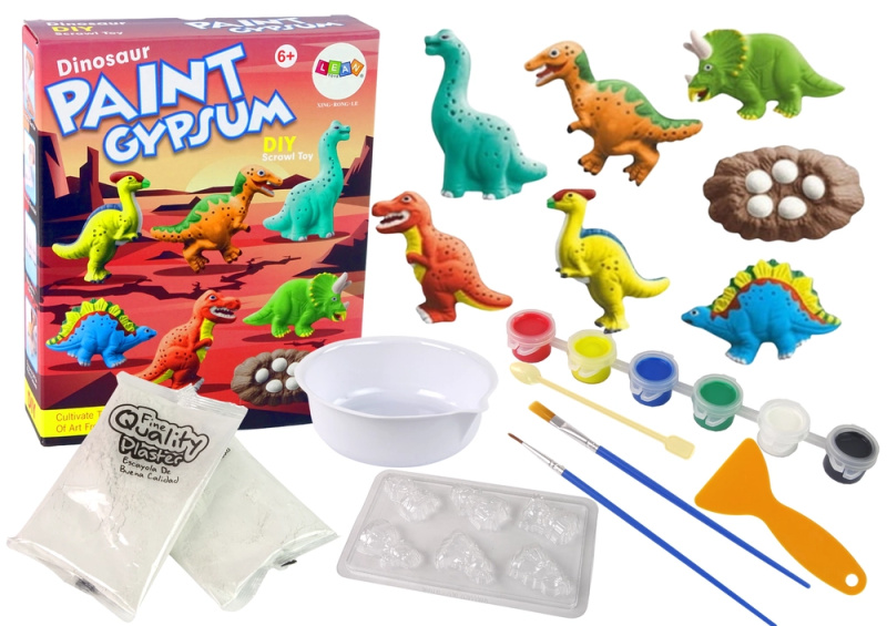 LEAN Toys DIY sada pro odlévání sádry na malování dinosaurů