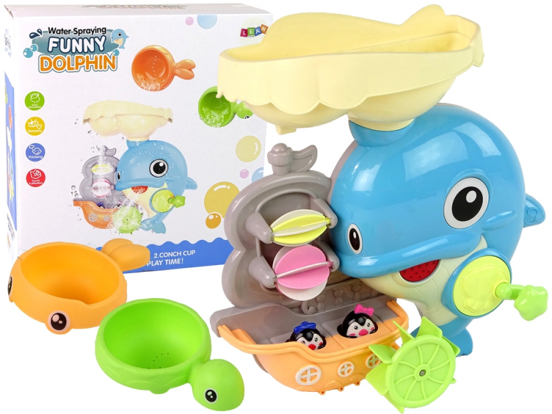 LEANToys Hračka do vany - kolotoč delfín