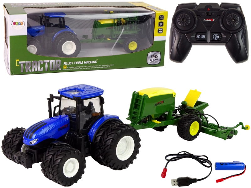Lean Toys Modrý traktor s lisem