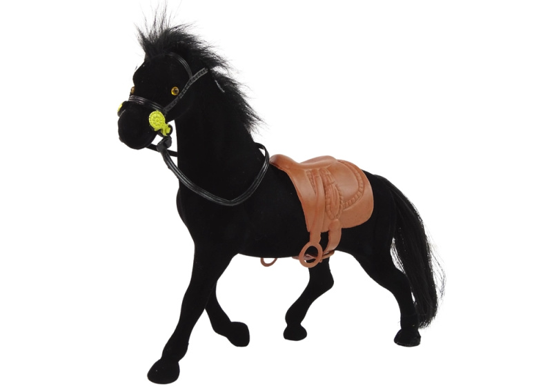 Lean Toys Figurka černého koníka s hnědým sedlem