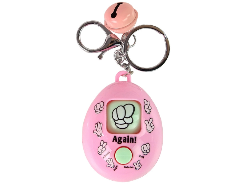 Přívěsek na klíče Hra Nůžky na papír Stone Pink