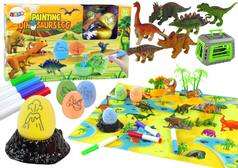 LEANToys Kreativní dinosauří sada malování dinosauří vajíčka