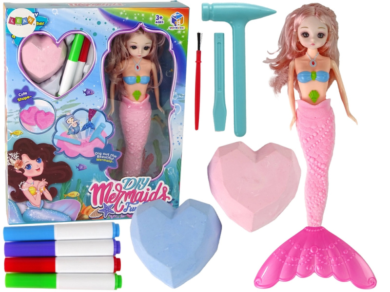 LEANToys Sada na vykopávaní pokladů s mořskou pannou