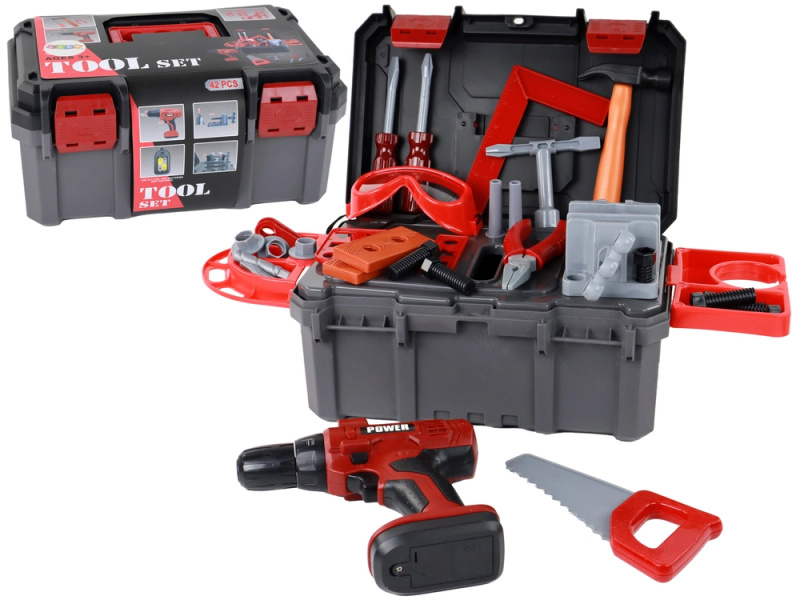 LEANToys Dětský box s nářadím 42 kusů