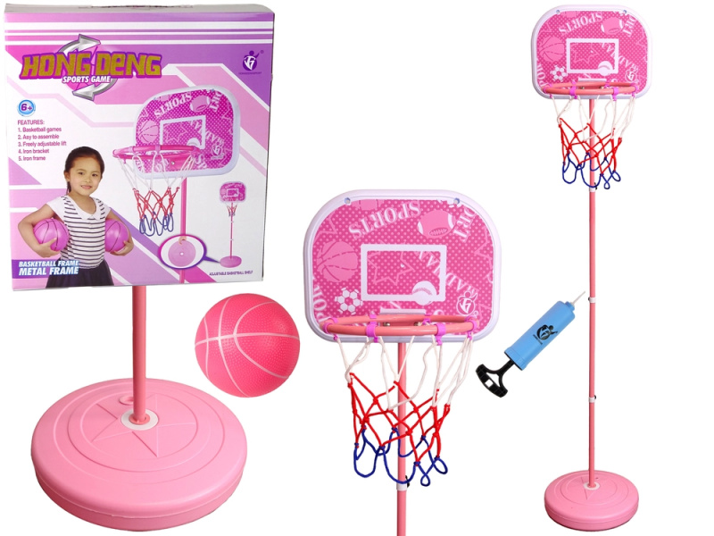 Růžová basketbalová sada pro děti 170 cm