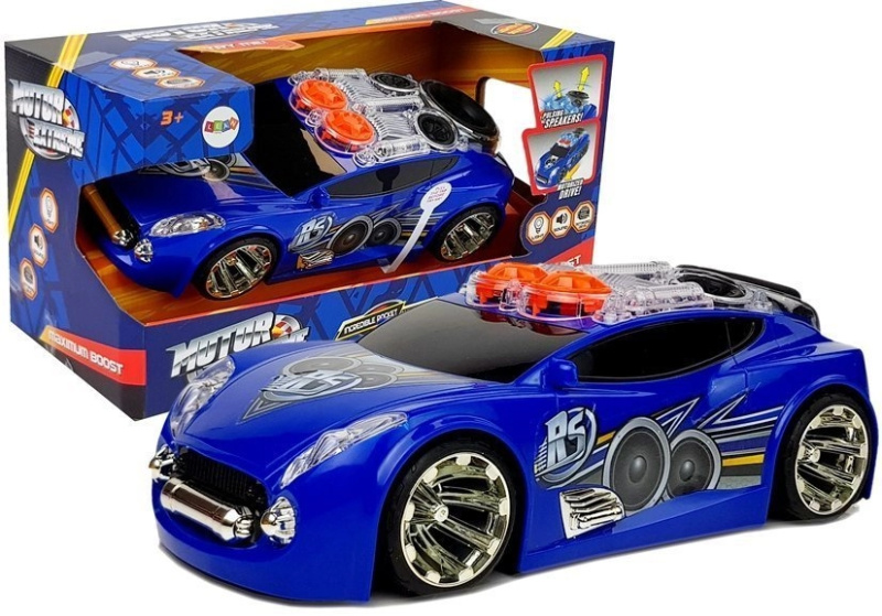 Lean Toys Sportovní auto DJ se střešními reproduktory, hudbou, světly