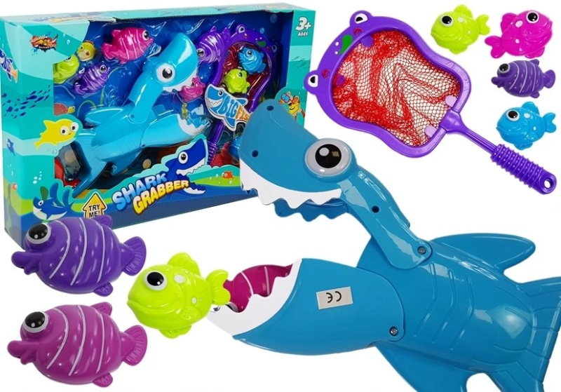 LEANToys Sada rybiček se žralokem a síťkou do vany