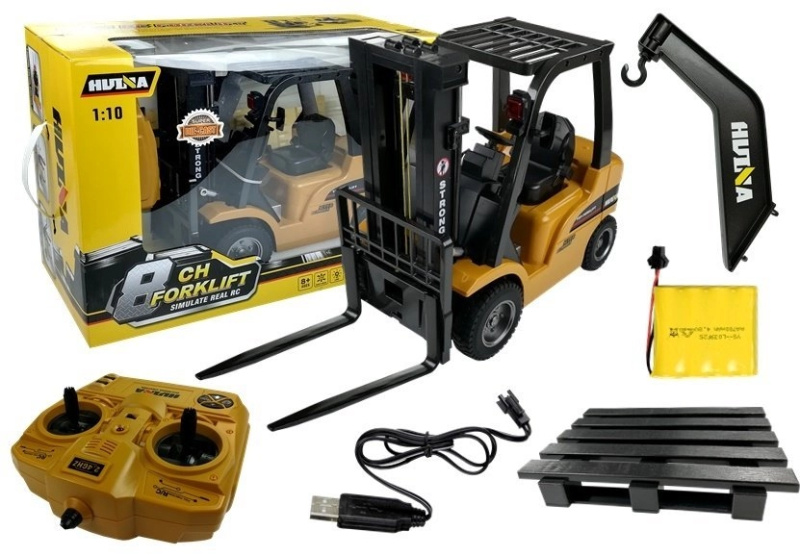 Rc vysokozdvižný vozík 1:10 s hákem a paletami