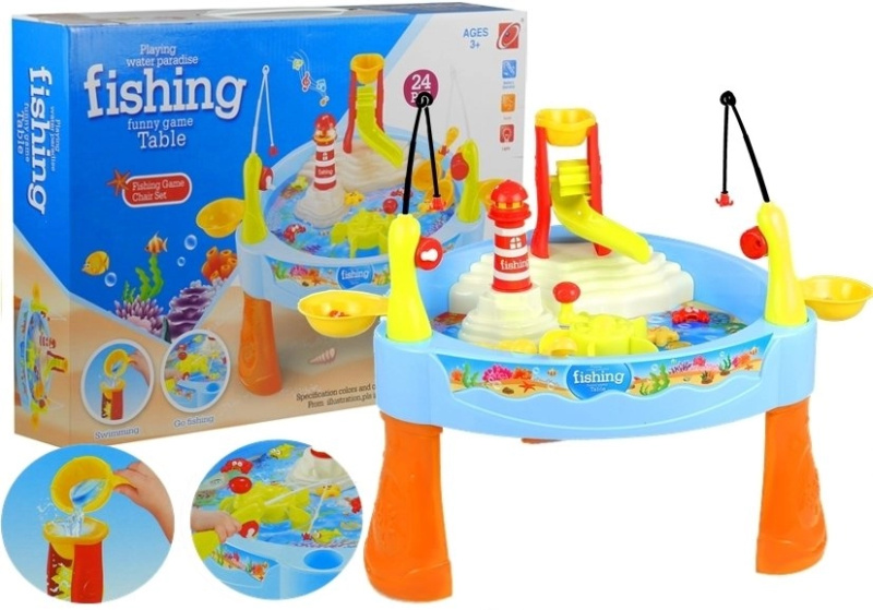 Lean Toys Dětský stůl na chytání rybiček s efekty