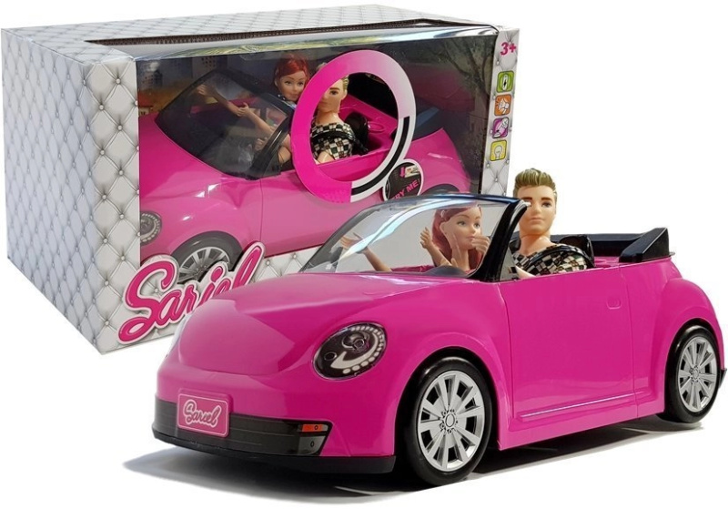 Lean Toys Sada panenky a autíčka - růžová