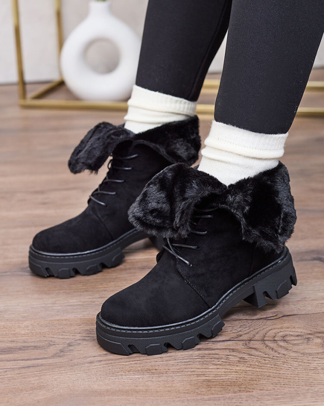 Resti Black women's lace-up boots Cavenma