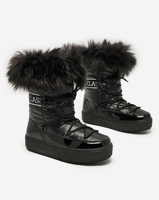 Resti Lace-up boots a'la snow boots with fur Heccti