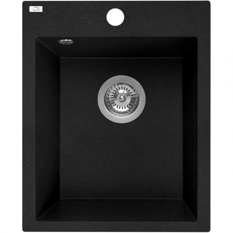 Dřez granitový Lot 48x39 Černá + Sifón