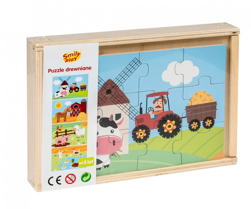 Dřevěné puzzle - život na vesnici