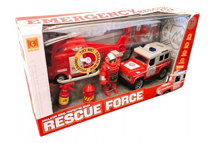 Rescue Force dětská záchranářská sada s helikoptérou, SUV a figurkou