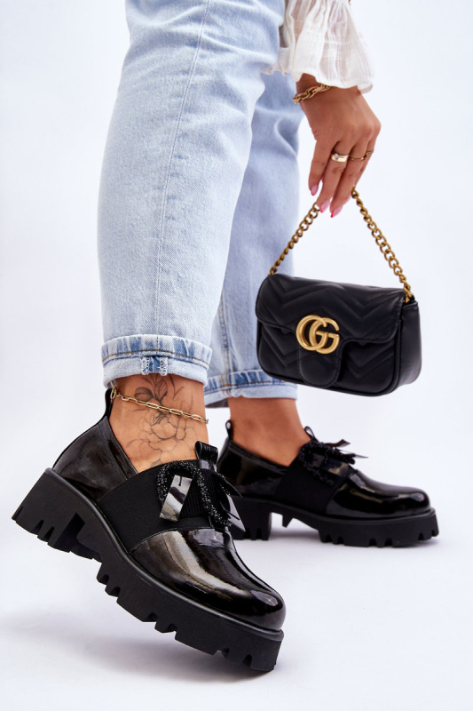 Lakované Boty S Ornamenty Černá Keily 36