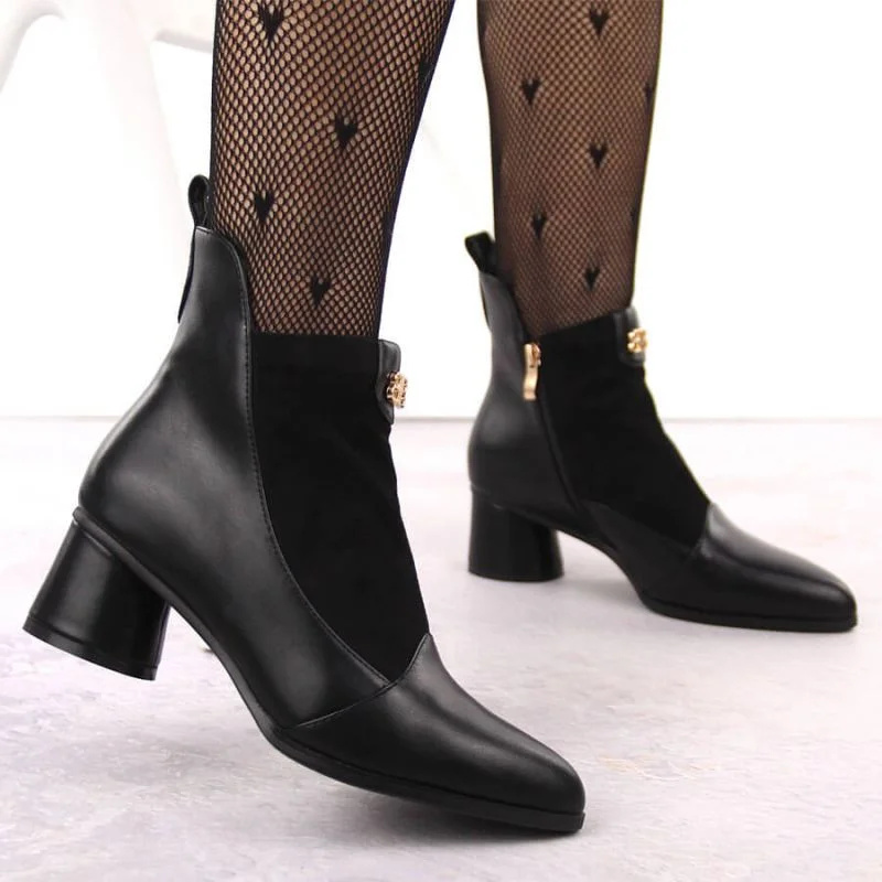 D&A S.Barski Premium Collection W OLI232A černé kozačky na podpatku 37
