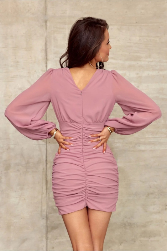 Dámské šaty SUK0394 starorůžová - Roco Fashion 36