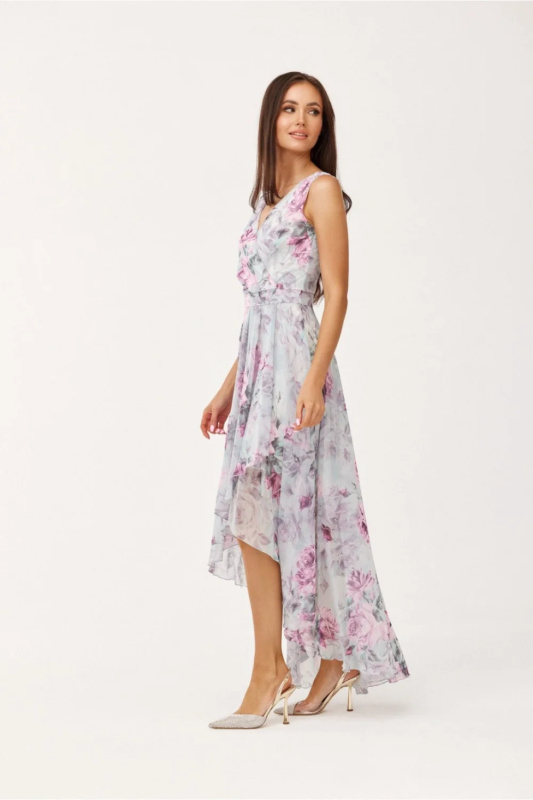Společenské šaty SUK0401 růžovo-zelené - Roco Fashion 44