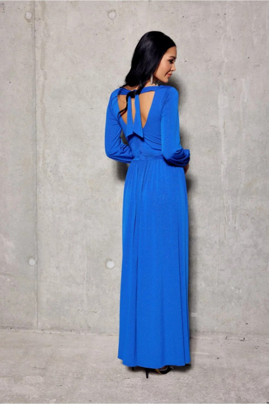 Dlouhé dámské šaty SUK0420 královská modř - Roco Fashion 38