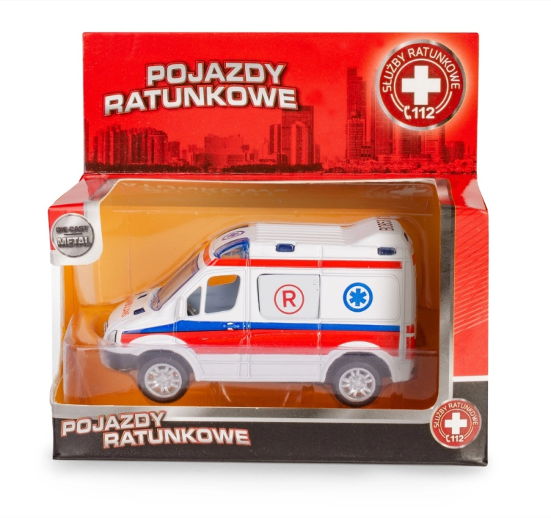 Model sanitky MERCEDES-BENZ Sprinter 1:50 s pull-back pohonem