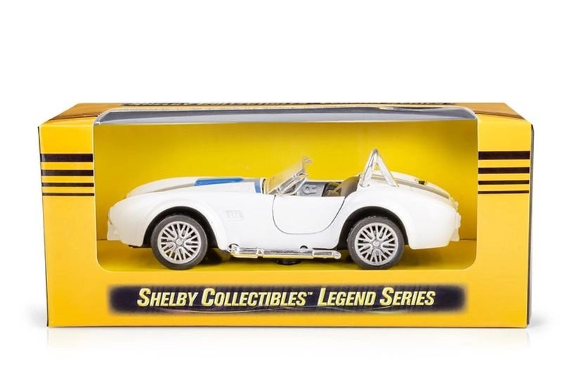 Shelby Cobra 1:32 bílé kovové autíčko s pull-back