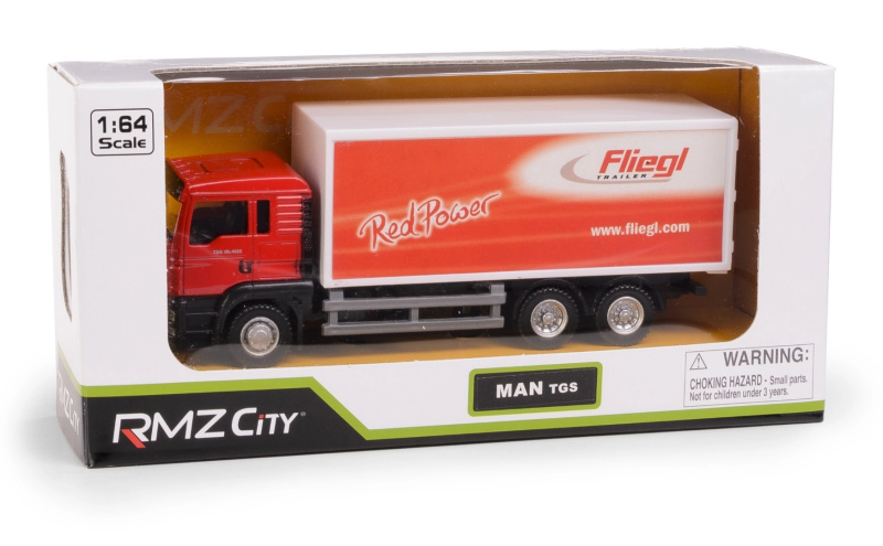 Kovový model nákladního vozu MAN TGS s přívěsem FLIEGL 1:64