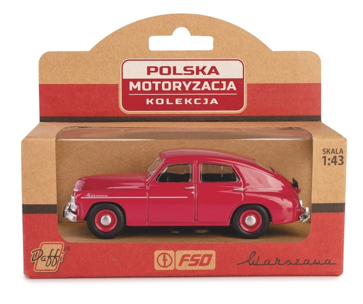 Kovový model auta Warszawa M20 – bordový klasický sedan