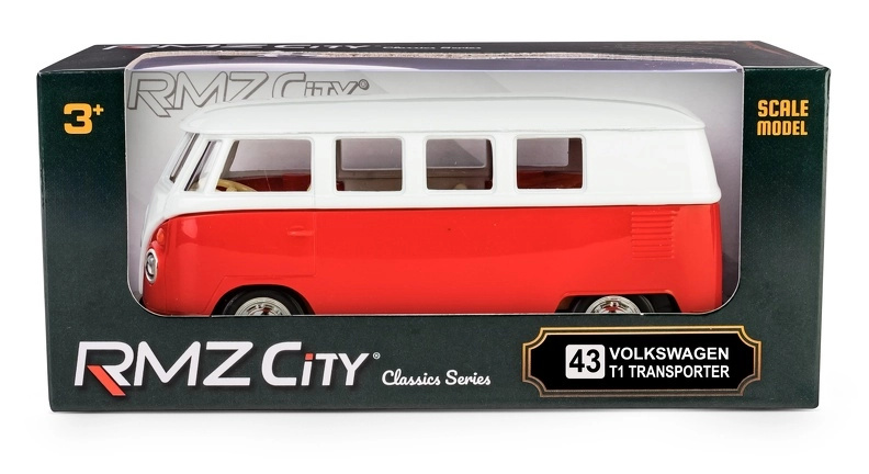 Kovový model Volkswagen T1 Samba 1:32 – červeno‑bílý