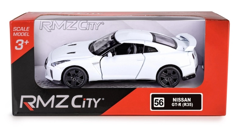 Model auta RMZ City Nissan GT‑R (R35) 2017 1:38 bílý