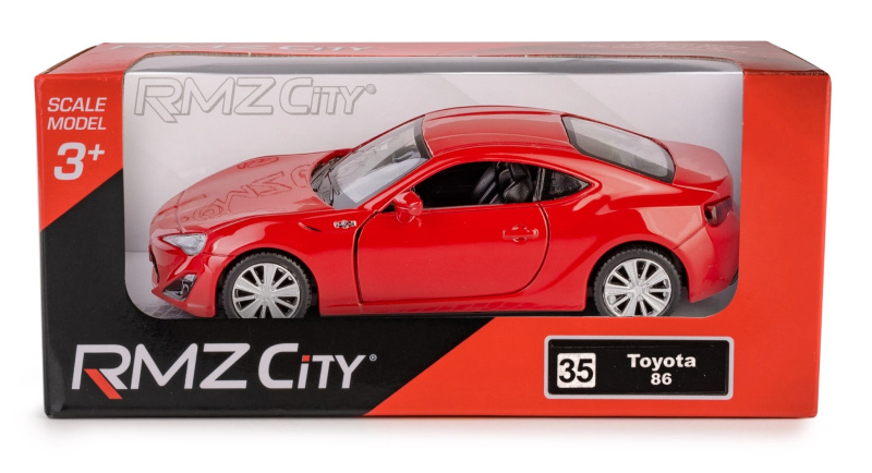 Kovový model RMZ City Toyota 86 1:32 s otevíracími dveřmi a pull-back pohonem