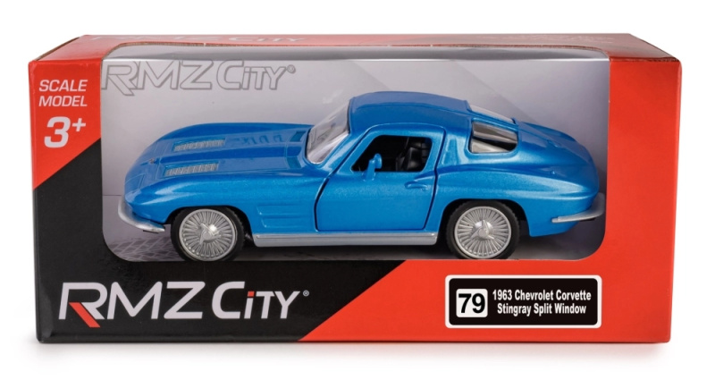 Kovový model RMZ City Chevrolet Corvette Stingray Split Window 1963 1:35 modrý