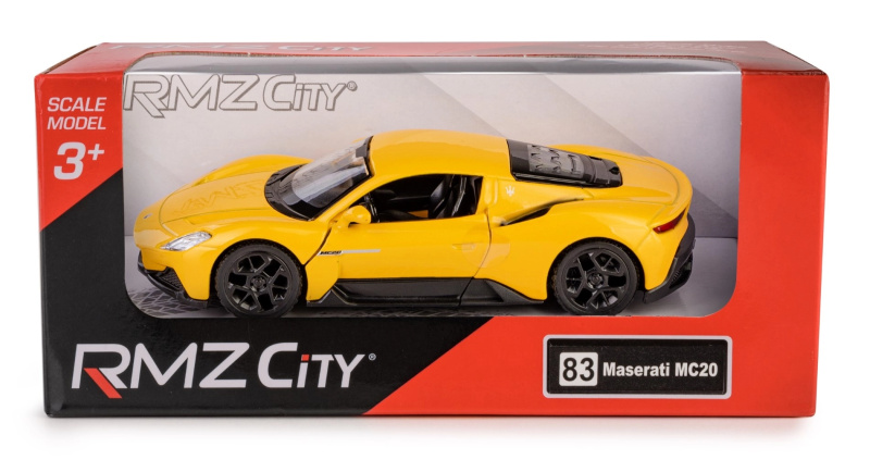 Kovový model RMZ City MASERATI MC20 1:37 se zpětným pohonem a otevíracími dveřmi