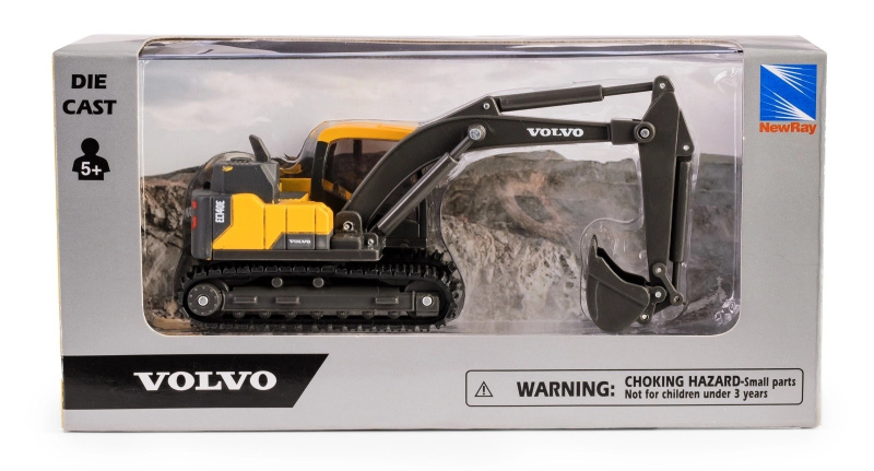 mini rypadlo volvo ec140e na pásech – kovový model newray