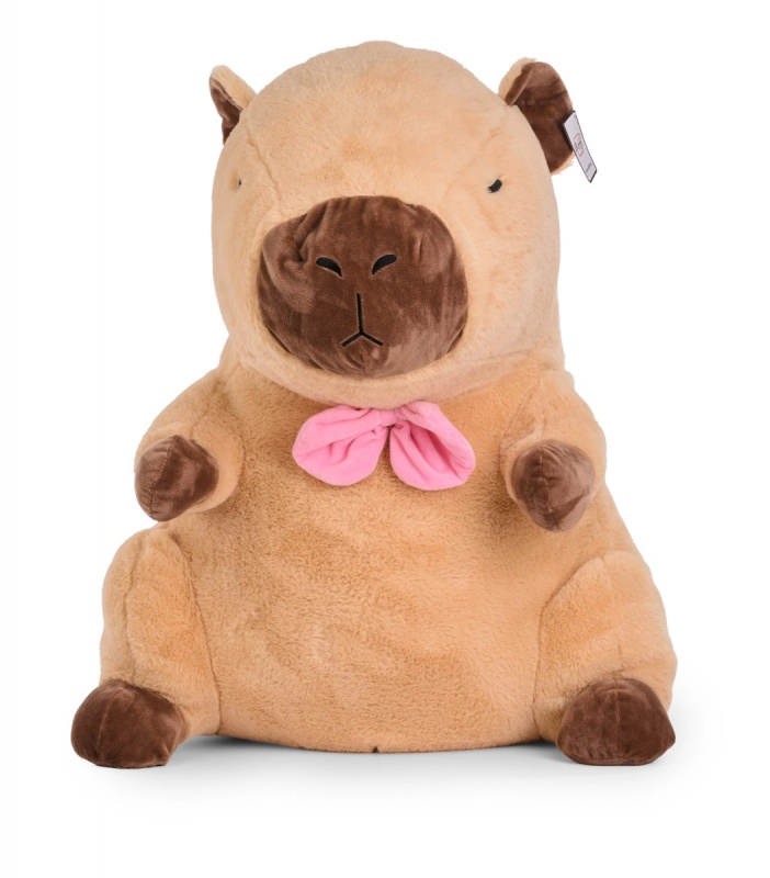 Plyšová kapybara s růžovou mašlí 66 cm