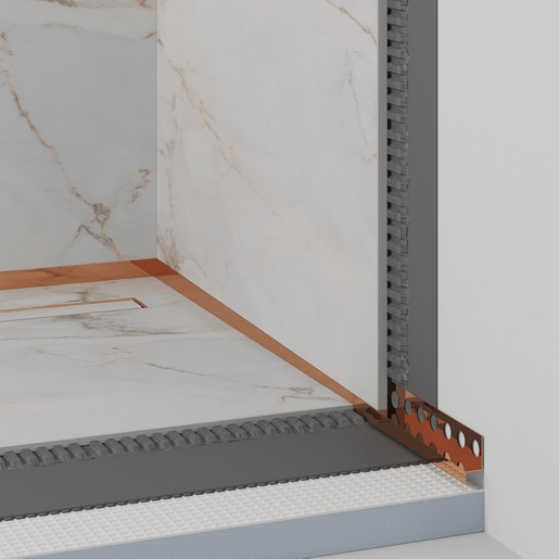 Spádový stěnový profil Eviso pravý bronzová lesklá 180 cm nerez LPBR0103