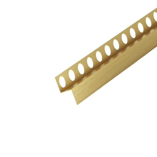 Spádový stěnový profil Eviso levý zlatá kartáčovaná 180 cm nerez LPGO0204