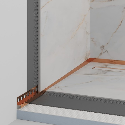 Spádový stěnový profil Eviso levý bronzová lesklá 120 cm nerez LPBR0102