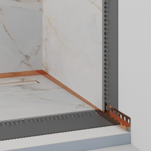 Spádový stěnový profil Eviso pravý bronzová lesklá 120 cm nerez LPBR0101